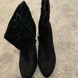 JLo Black Ruched Ankle booties